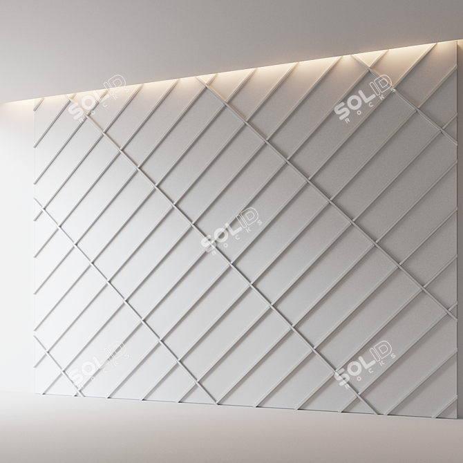 Decorative Relief Wall Panel 3D model image 3
