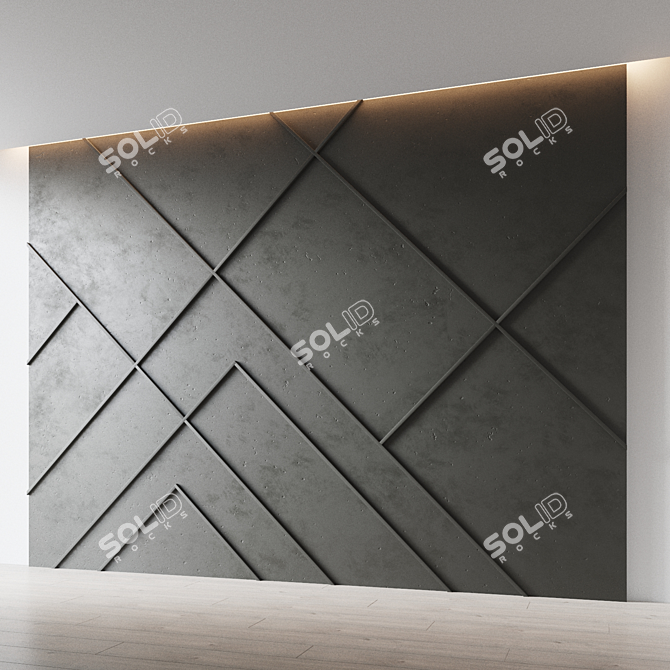  3D Decorative Relief Wall Panel 3D model image 2