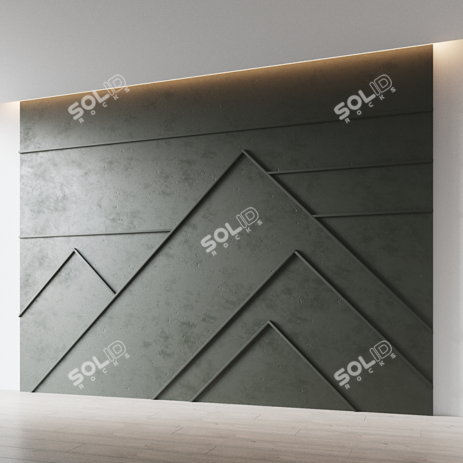 Textured Decorative Panel 3D Model 3D model image 2