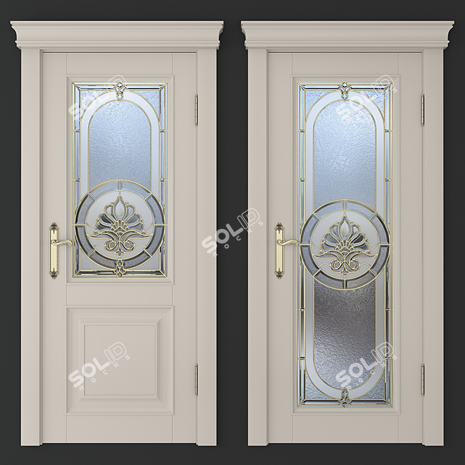 Stained Glass Door with Two Designs 3D model image 1