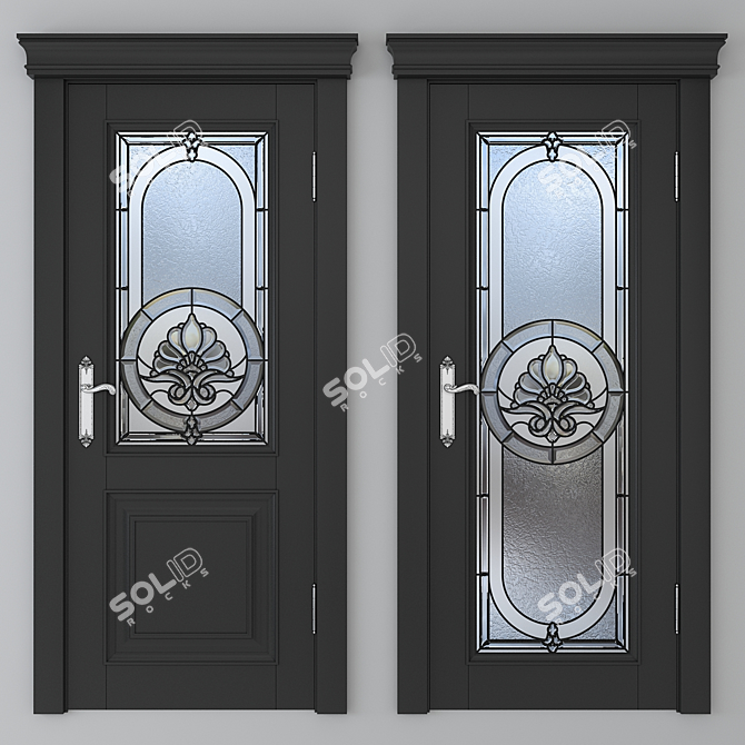 Stained Glass Door with Two Designs 3D model image 3