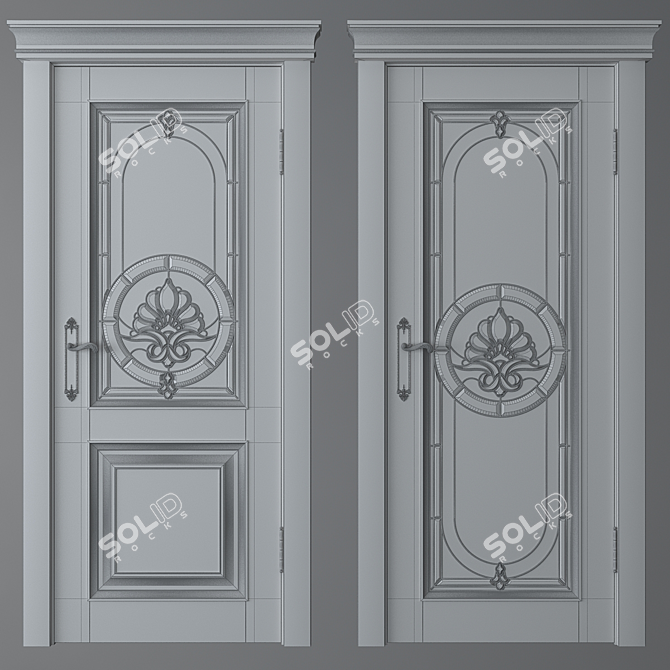 Stained Glass Door with Two Designs 3D model image 5