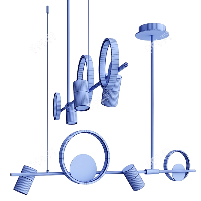 Modern Glass Lamp Basel 3D model image 4