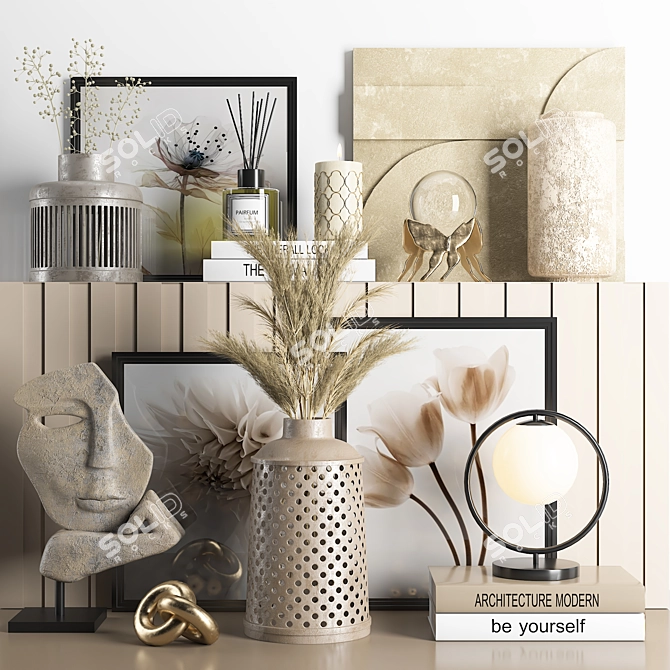 Vintage Decor Set 2015 3D model image 1