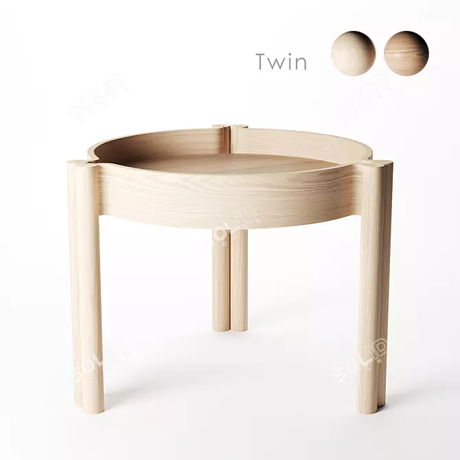 Elegant Wooden Coffee Table 3D model image 1