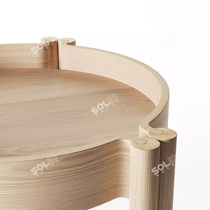 Elegant Wooden Coffee Table 3D model image 2