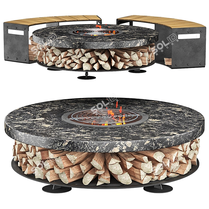 Cozy Outdoor Fire Pit 7 3D model image 6