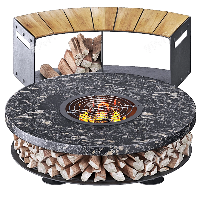 Cozy Outdoor Fire Pit 7 3D model image 7