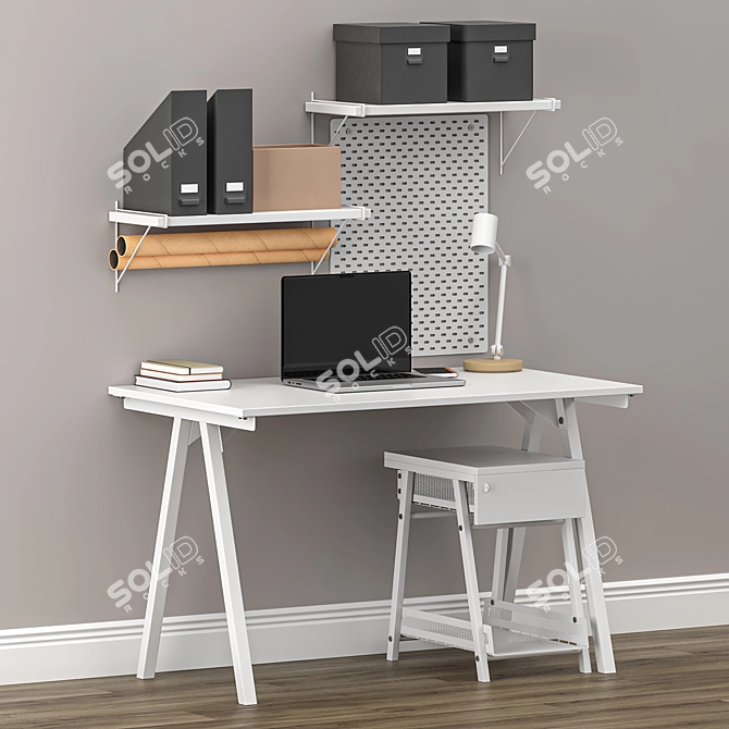 Modern IKEA Office Furniture Set 3D model image 2