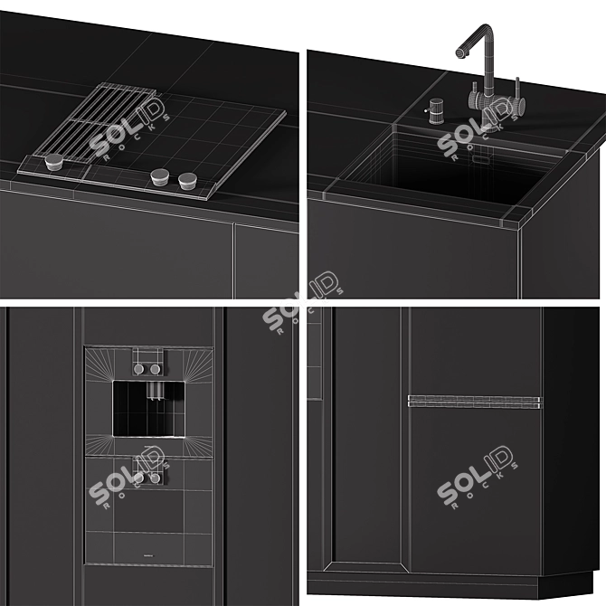 Modern Kitchen with Gaggenau Appliances 3D model image 7