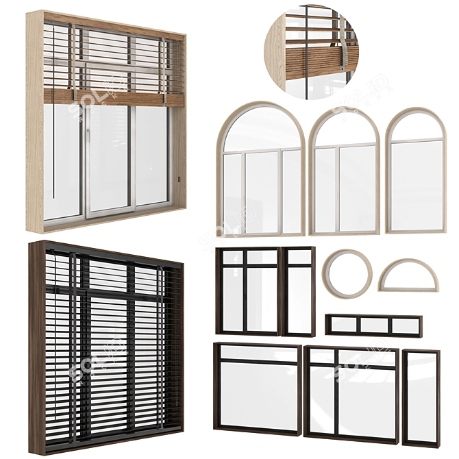 Versatile Window Set for 3D 3D model image 1