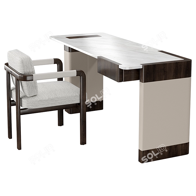 Versatile Workstation & Unique Chair 3D model image 1