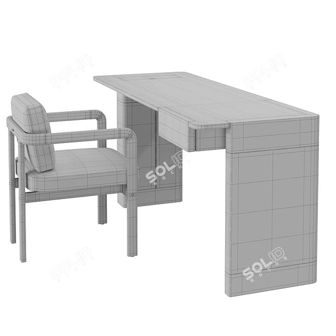 Versatile Workstation & Unique Chair 3D model image 7