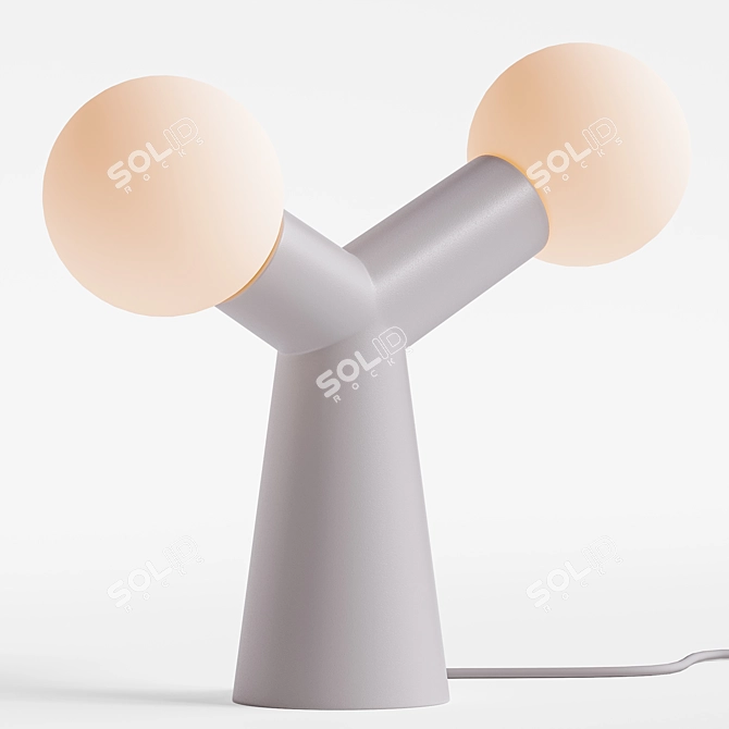 Modern Grey Yao Table Lamp 3D model image 1