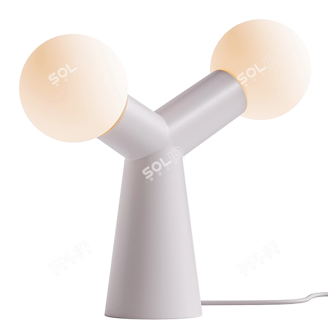 Modern Grey Yao Table Lamp 3D model image 4