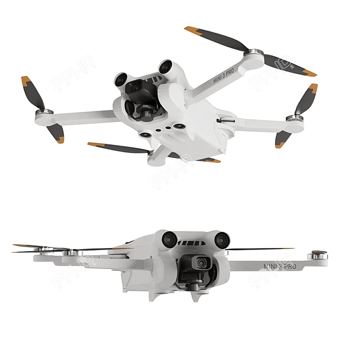 High-Quality DJI Mini 3 Pro 3D model image 2