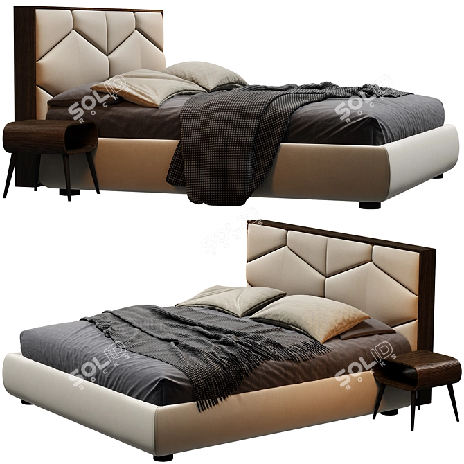 Elite Edward Bed Design 3D model image 2