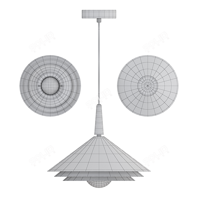 Modern Conical Pendant Lamp 3D model image 4