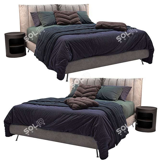 Modern Italian Ditre Italia Bed 3D model image 2