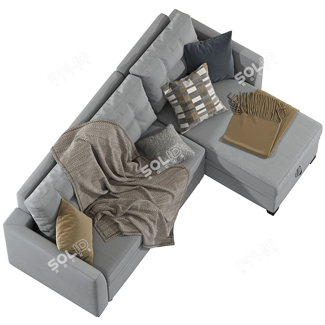 Modern Sleeper Sofa with TurboSmooth 3D model image 4