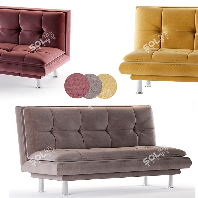 Elegant Millie Sofa Bed 3D model image 1