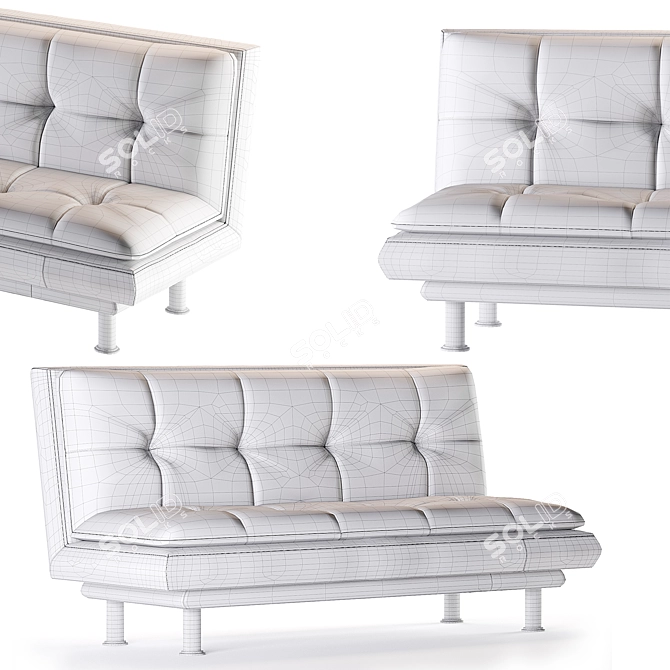 Elegant Millie Sofa Bed 3D model image 5