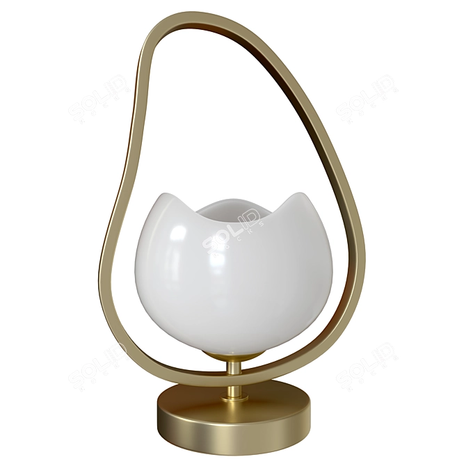 Waterlily Table Lamp: Modern Gold Floral 3D model image 1