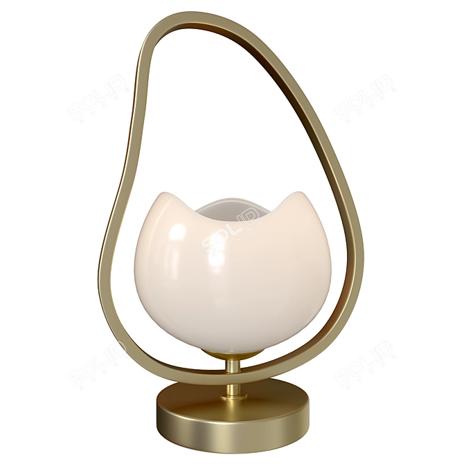 Waterlily Table Lamp: Modern Gold Floral 3D model image 2