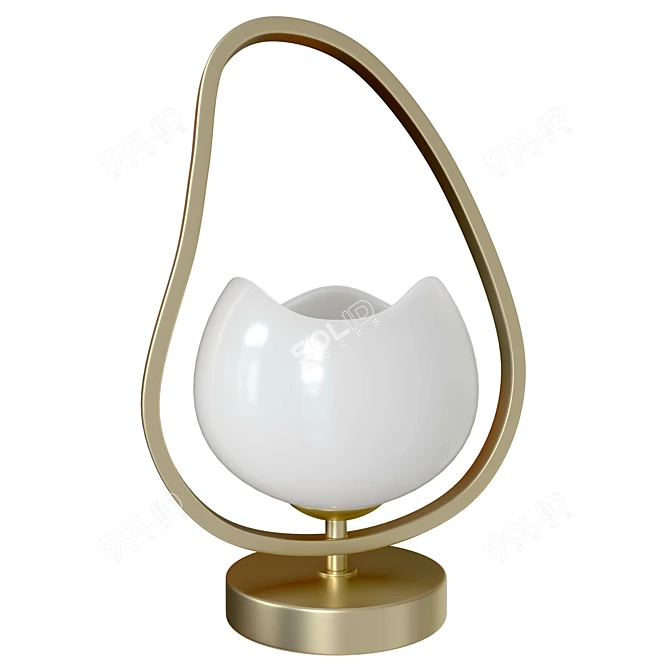 Waterlily Table Lamp: Modern Gold Floral 3D model image 7