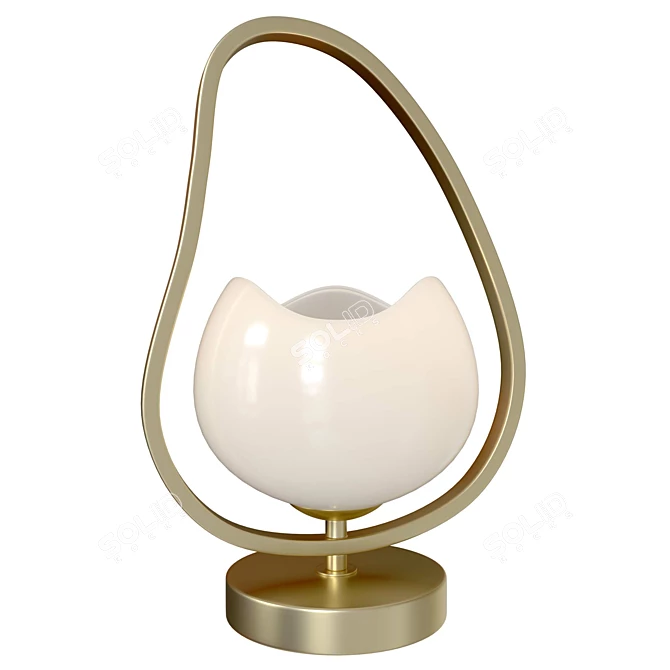 Waterlily Table Lamp: Modern Gold Floral 3D model image 8