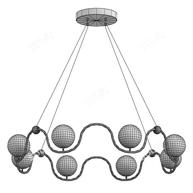 Modern Equilibrium Chandelier 3D Model 3D model image 2