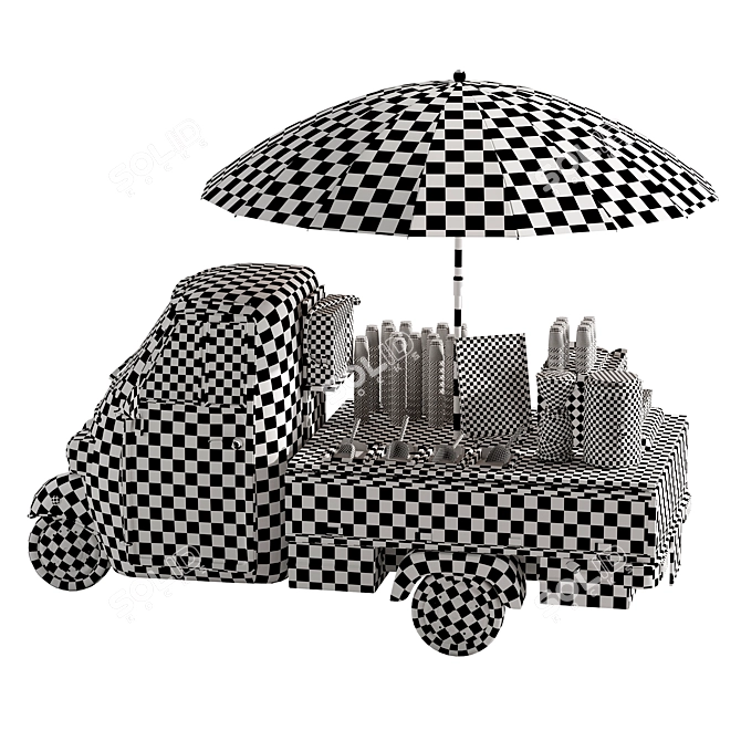 Food Truck Coffee Blue Set 3D model image 6