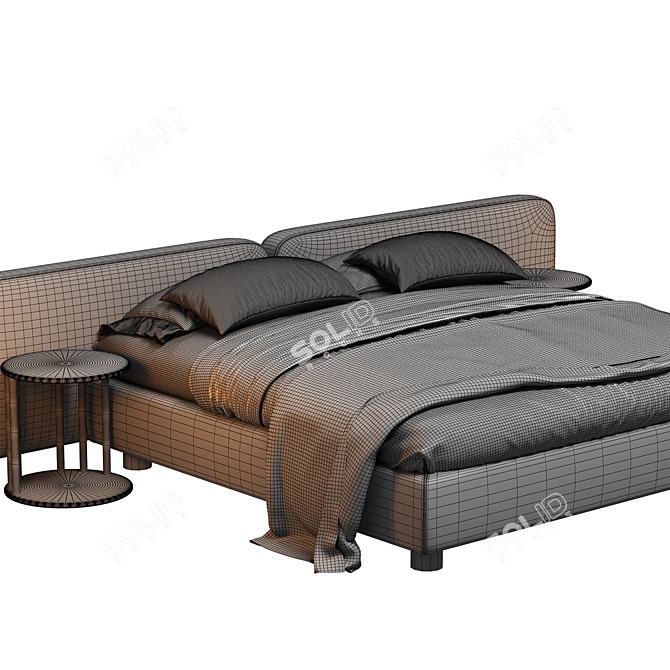 Italian Luxury Corsocomo Bed 3D model image 4