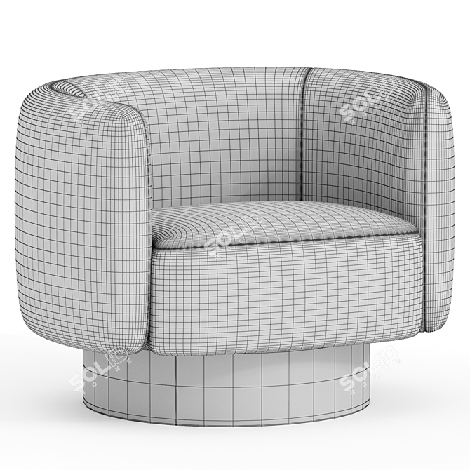 Luxurious Atlantis Moss Swivel Chair 3D model image 2