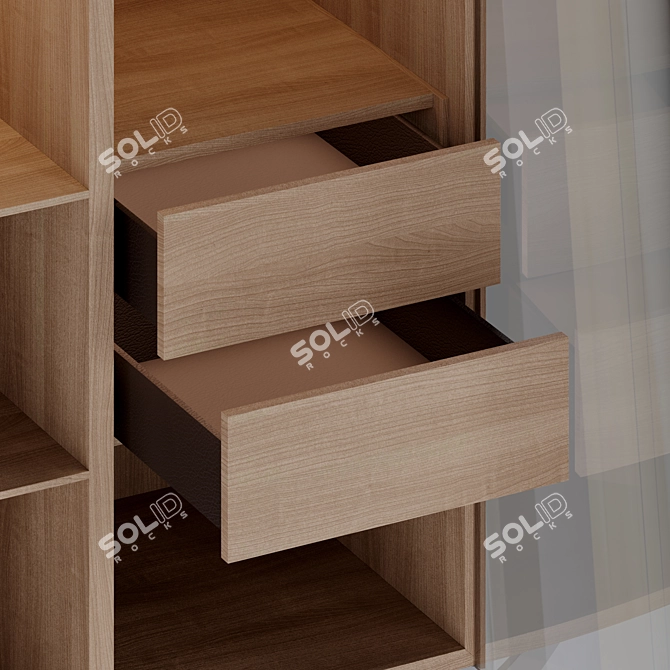 Poliform Wood Glass Display Cabinet 3D model image 5