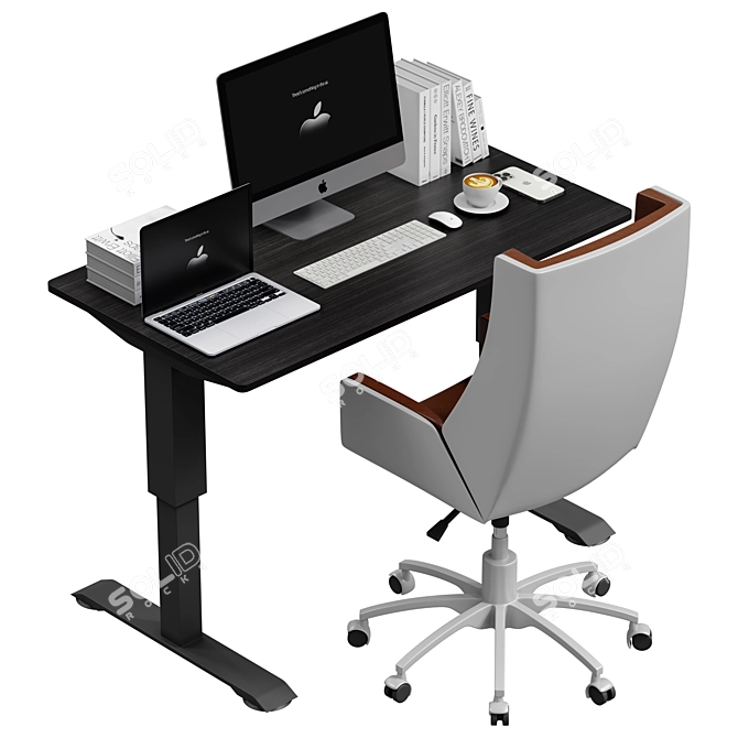 Electric Height Adjustable Standing Desk 3D model image 2