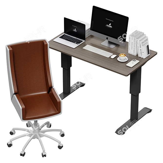 Electric Height Adjustable Standing Desk 3D model image 4