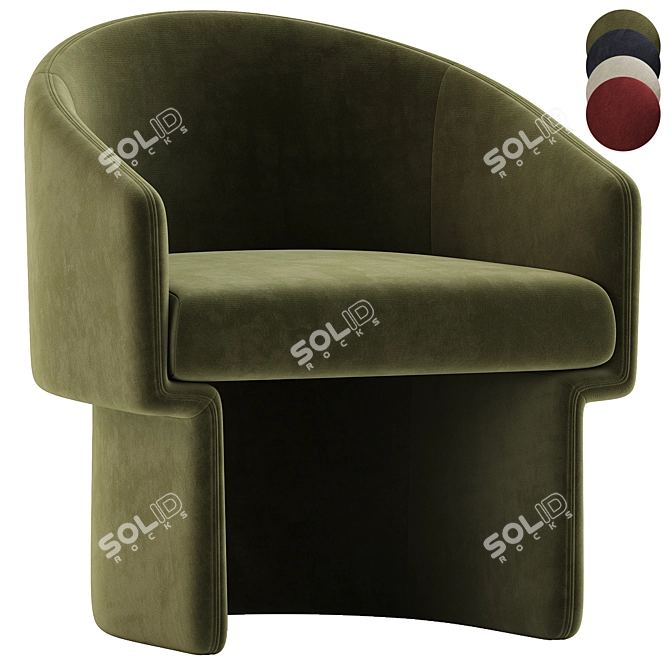 Contemporary Lowrance Armchair 3D Collection 3D model image 1