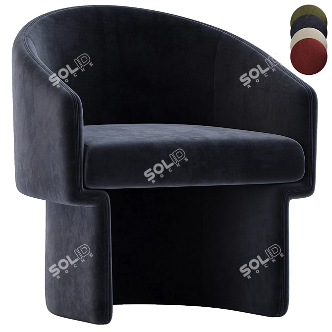 Contemporary Lowrance Armchair 3D Collection 3D model image 2