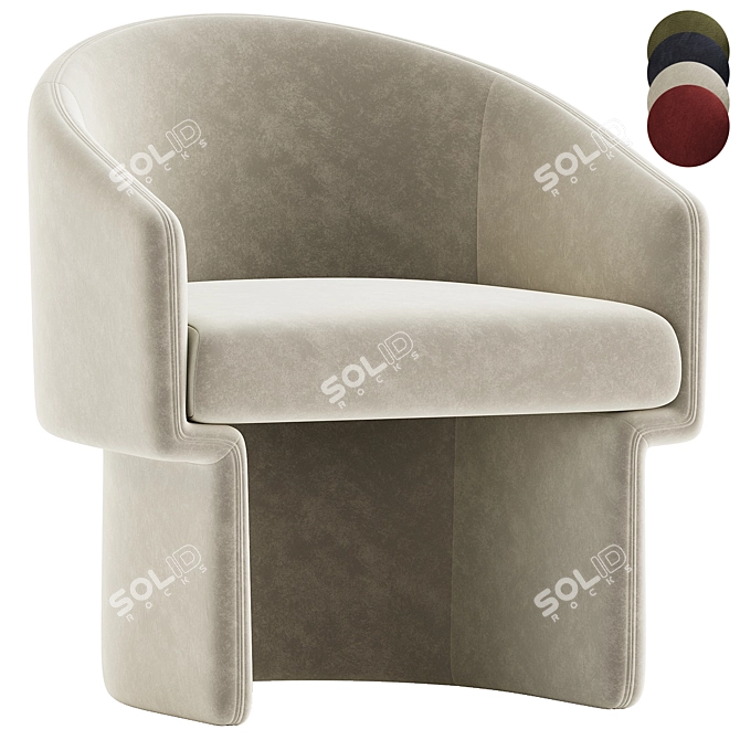 Contemporary Lowrance Armchair 3D Collection 3D model image 3