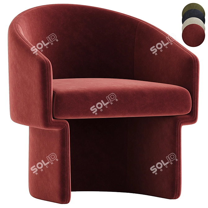 Contemporary Lowrance Armchair 3D Collection 3D model image 4