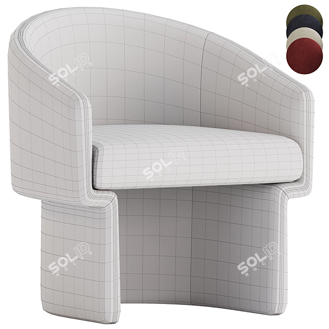 Contemporary Lowrance Armchair 3D Collection 3D model image 6