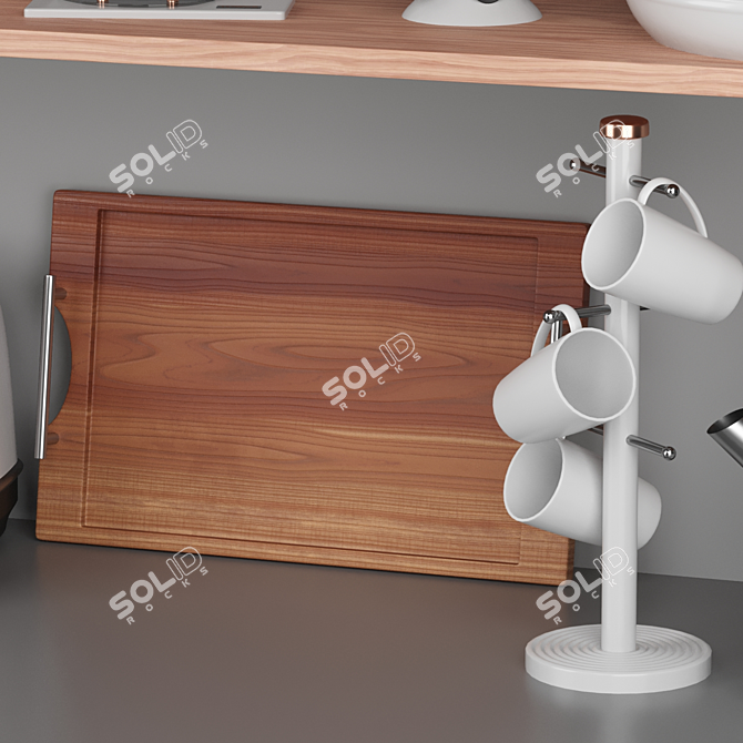 Elegant Rose Gold White Tower 3D model image 6