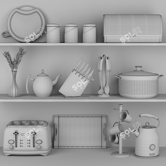 Elegant Rose Gold White Tower 3D model image 7