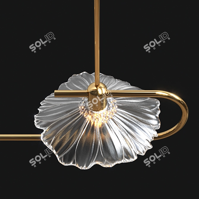 Modern Brass Suspension Light 3D model image 4