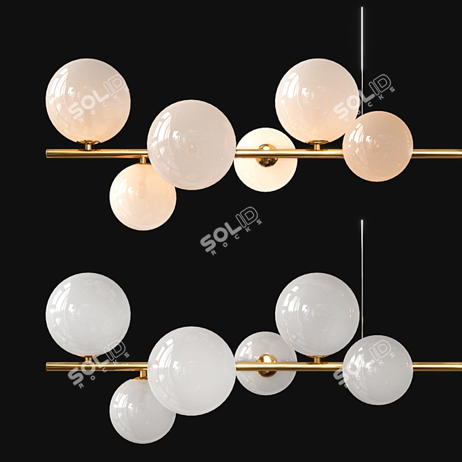 Modern Brass Suspension Light 3D model image 1