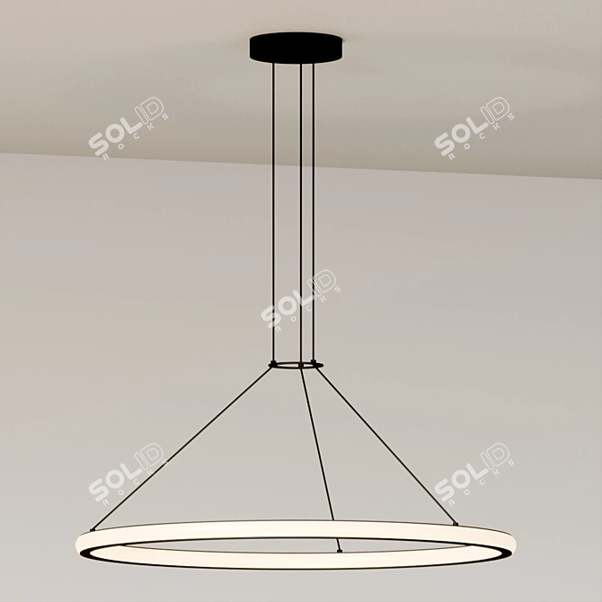 Sleek Luna LED Pendant Light 3D model image 2