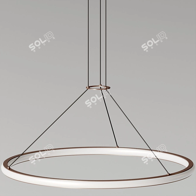 Sleek Luna LED Pendant Light 3D model image 3
