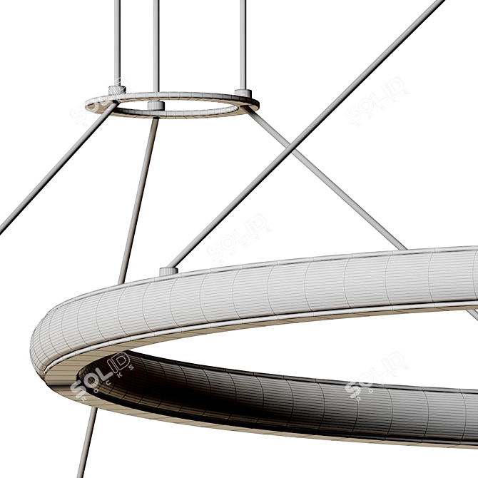 Sleek Luna LED Pendant Light 3D model image 6