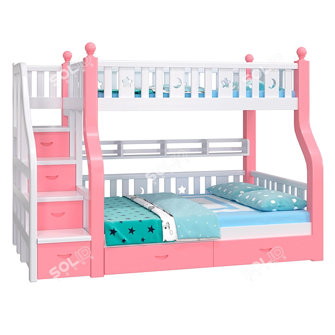 Designer 3D Baby Cot Furniture 3D model image 1